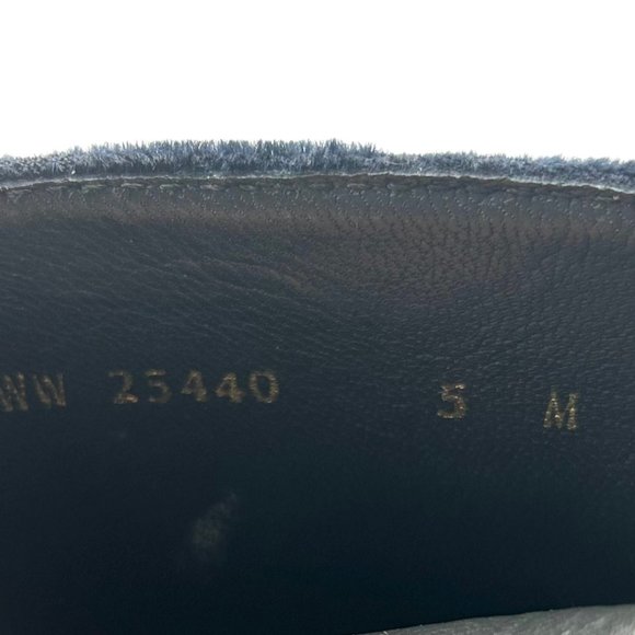 Stuart Weitzman Bacari Navy Velvet Pearl Heeled Boots - Picture 9 of 12